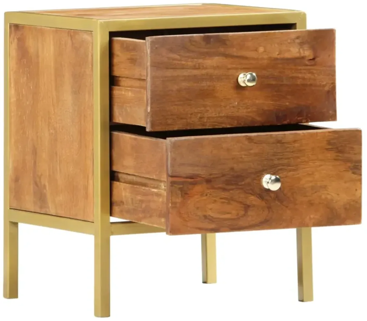 vidaXL Bedside Cabinet 15.7"x13.8"x19.7" Solid Mango Wood