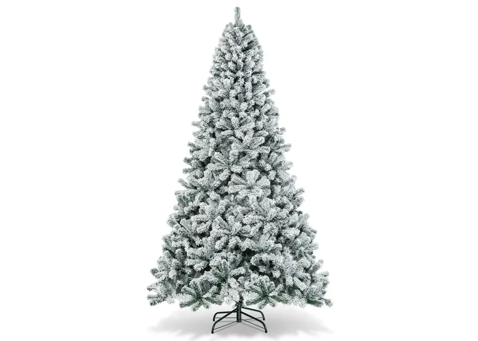 9 Feet Artificial Christmas Tree with Premium Snow Flocked Hinged