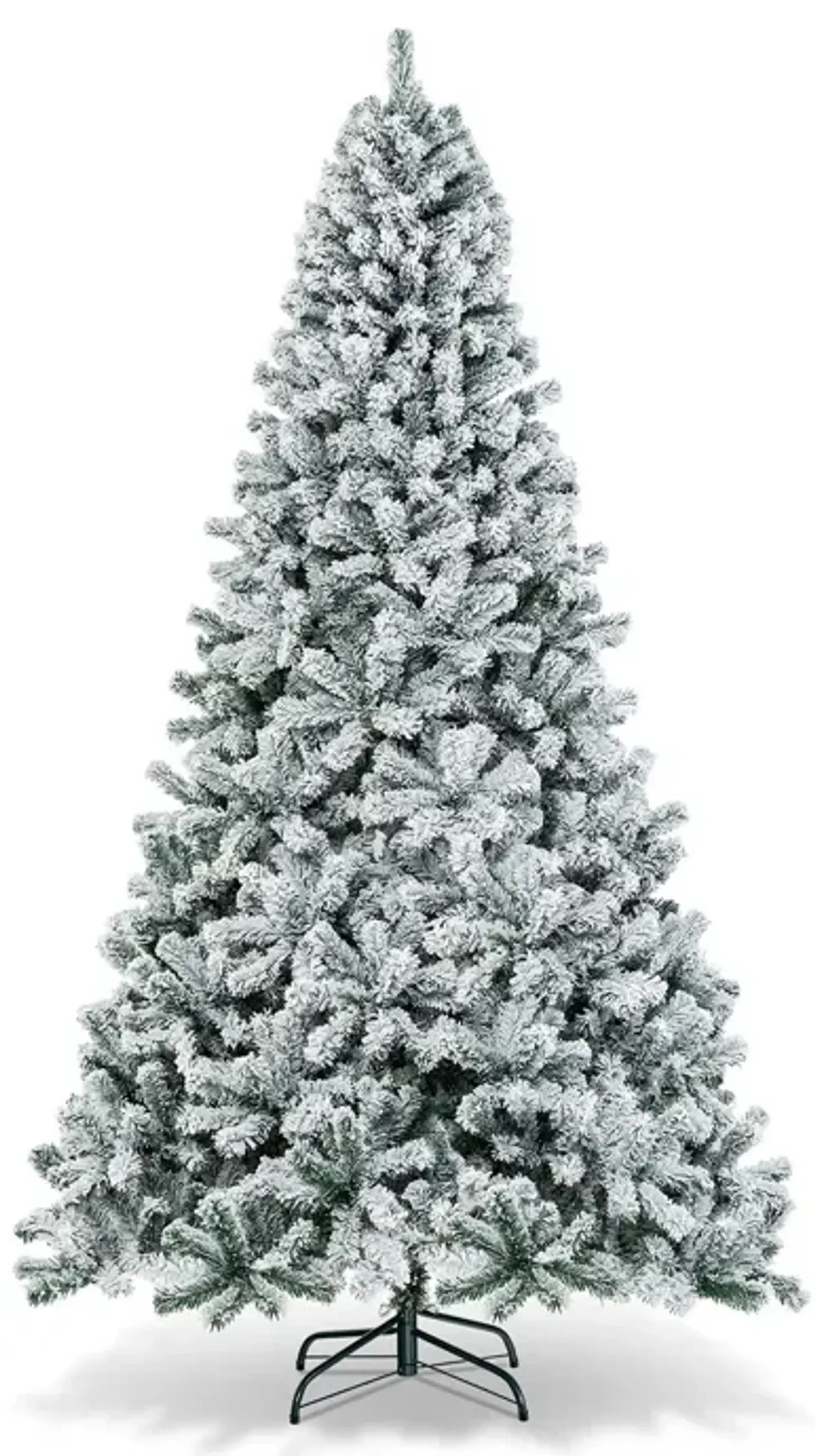 9 Feet Artificial Christmas Tree with Premium Snow Flocked Hinged