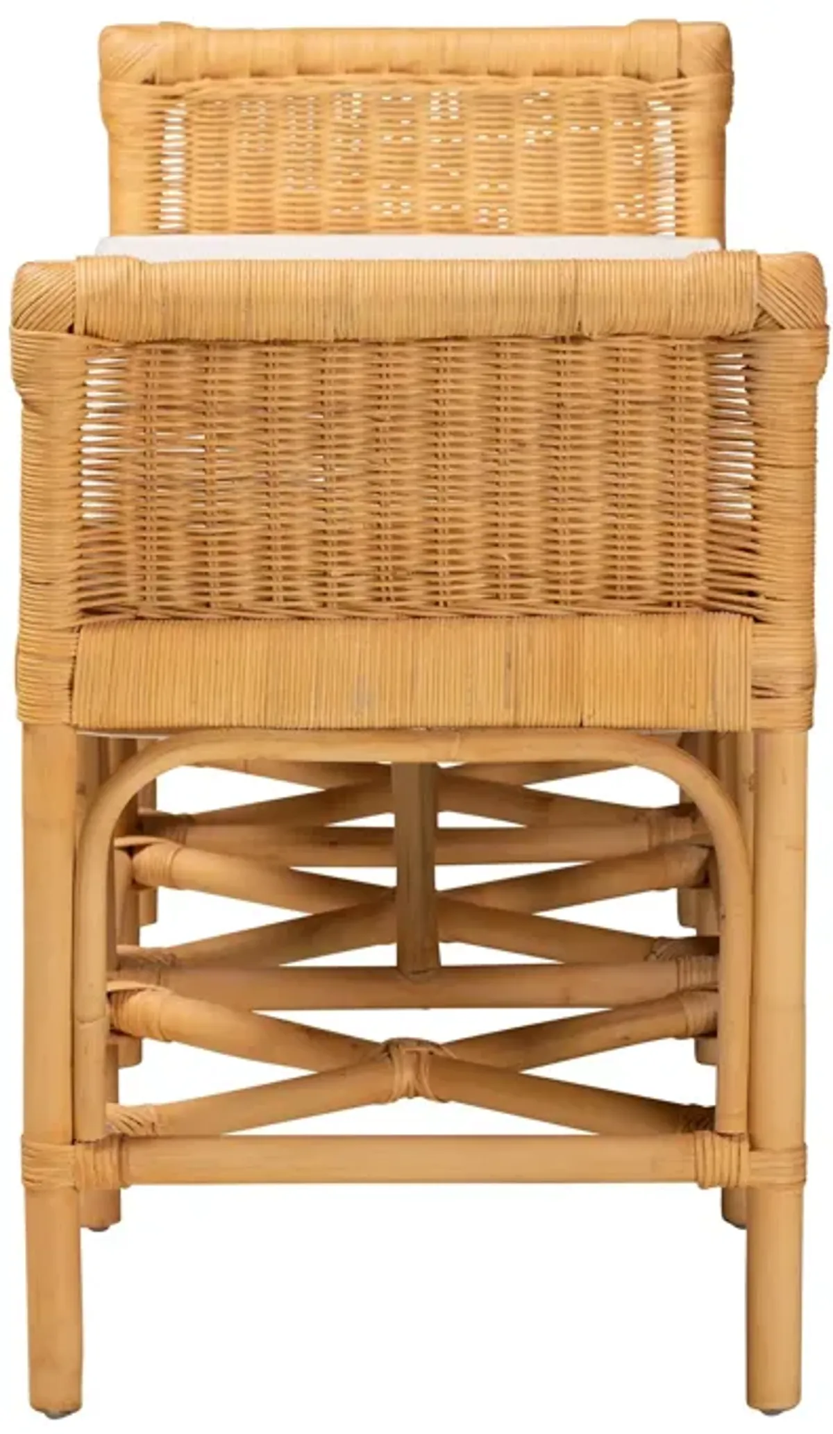 Bali & Pari Nairi Modern Bohemian Natural Brown Rattan Bench