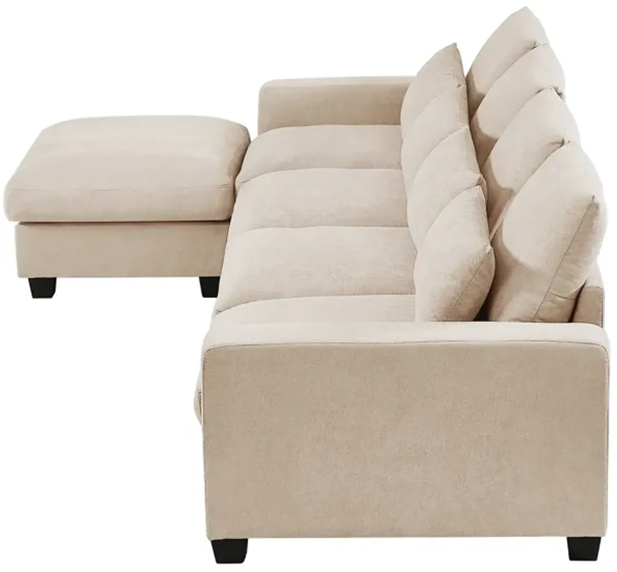 Modern Large L-Shape Feather Filled Sectional Sofa