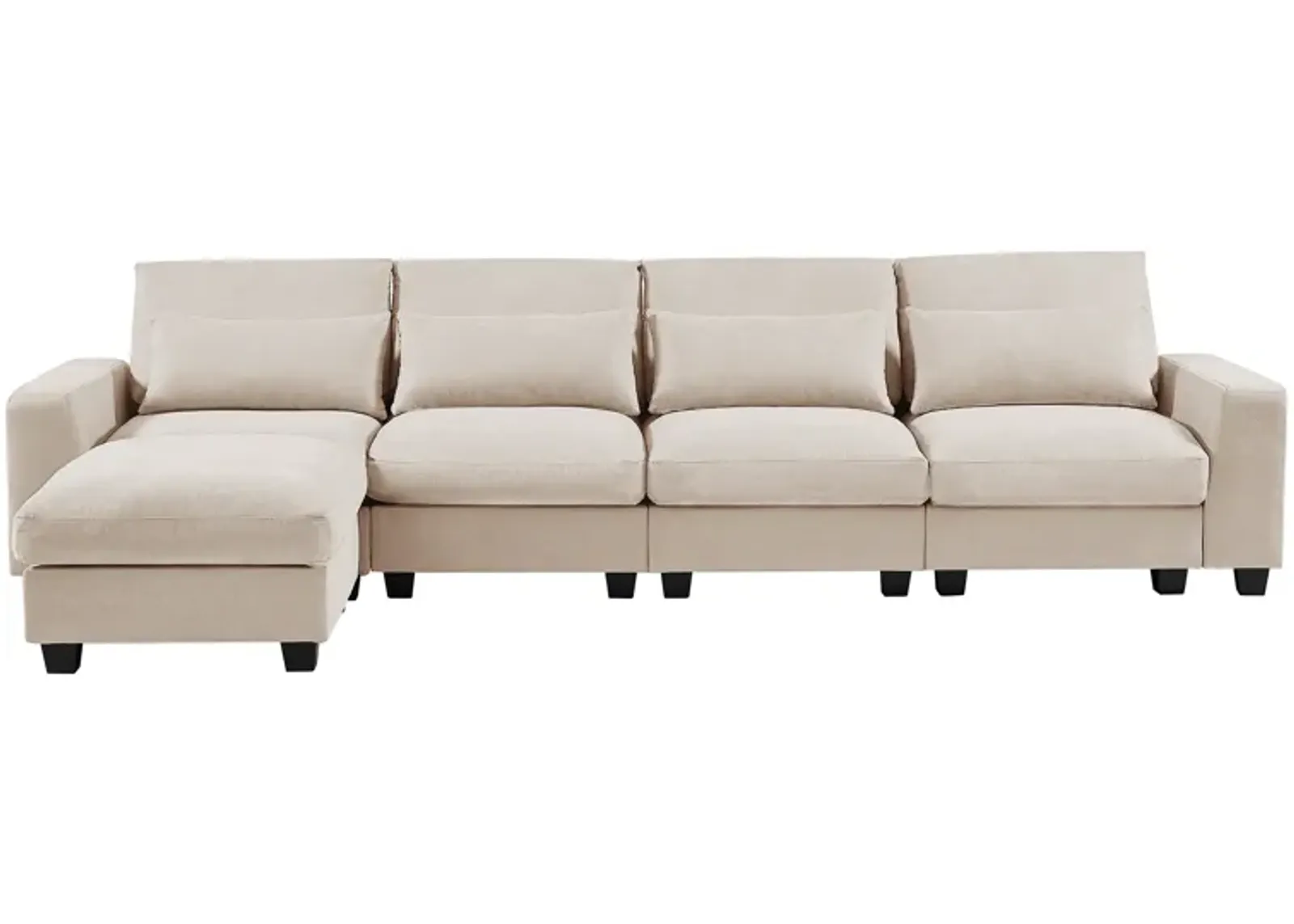 Modern Large L-Shape Feather Filled Sectional Sofa