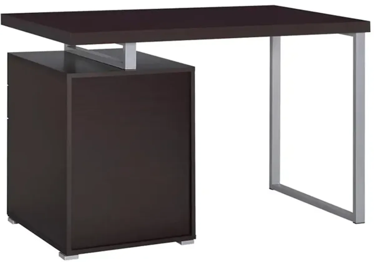 3-Drawer Office Desk in Cappuccino Finish