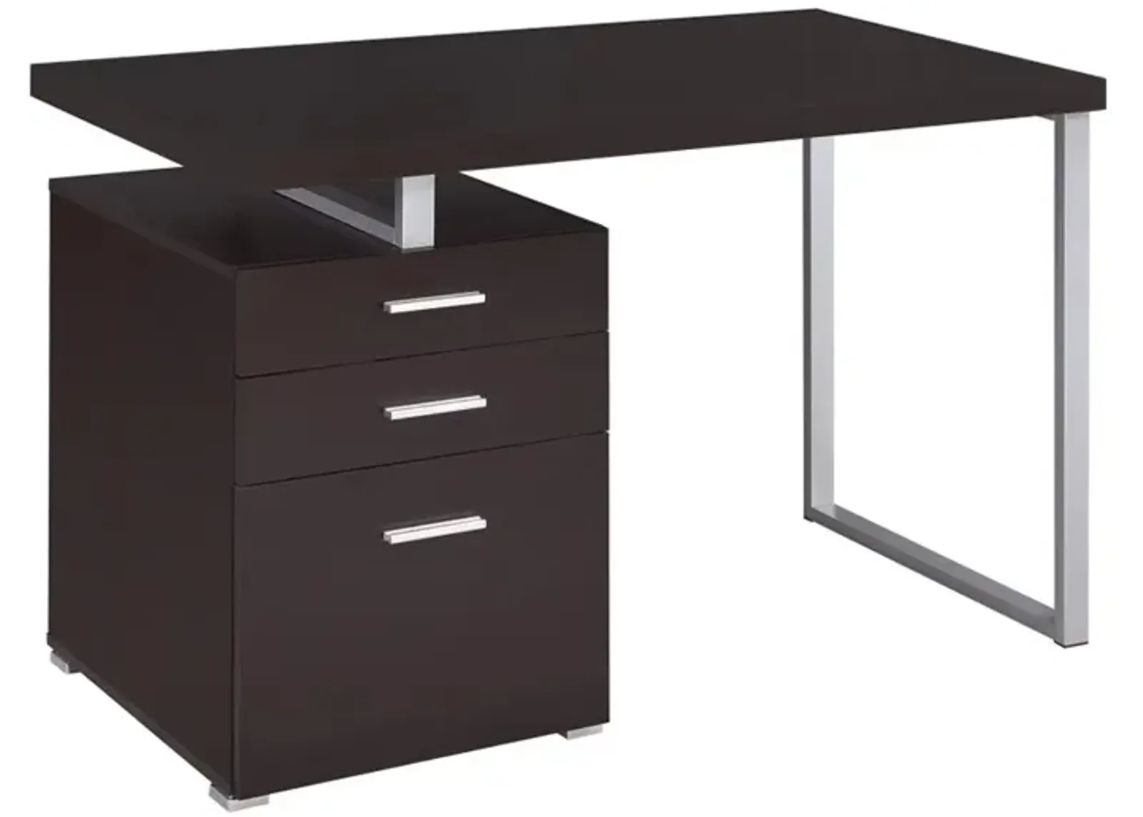 3-Drawer Office Desk in Cappuccino Finish