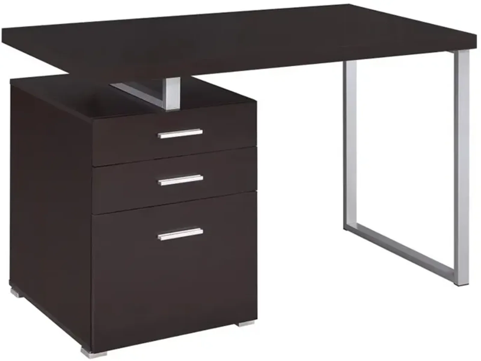 3-Drawer Office Desk in Cappuccino Finish