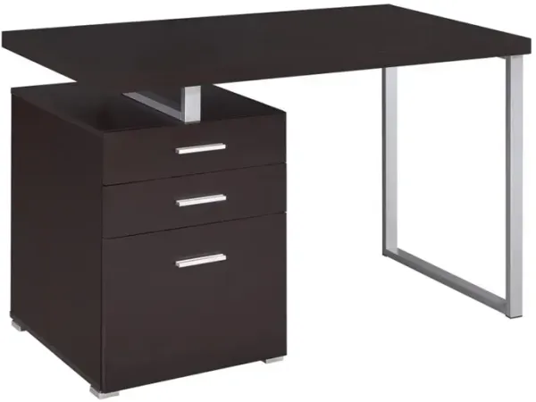 Streamdale 3-Drawer Office Desk in Cappuccino Finish