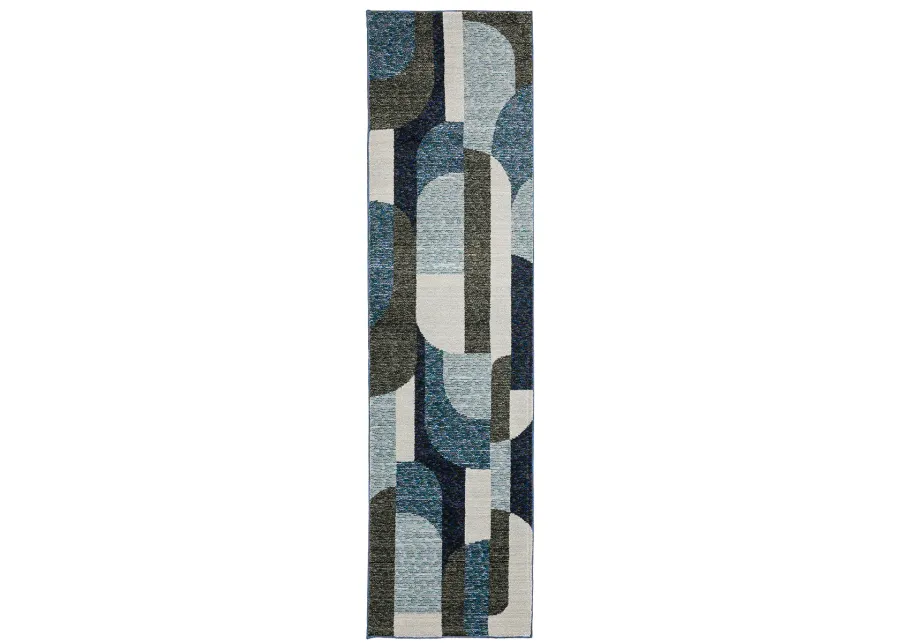 Strada 2'3" x 8' Blue Rug