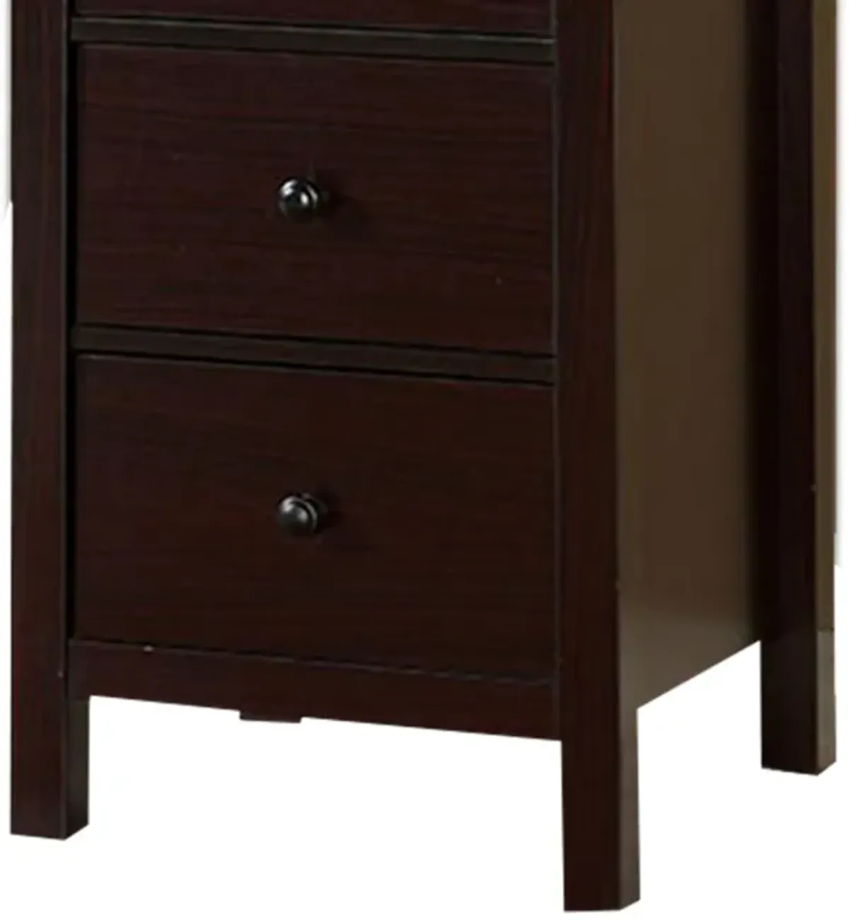 Contemporary Style 5 Drawer Wooden Chest with Straight Legs, Brown-Benzara