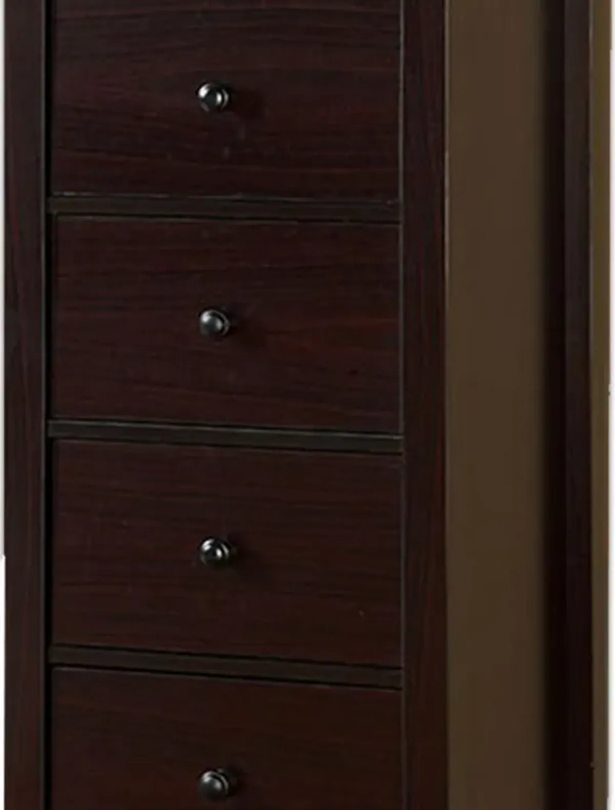 Contemporary Style 5 Drawer Wooden Chest with Straight Legs, Brown-Benzara