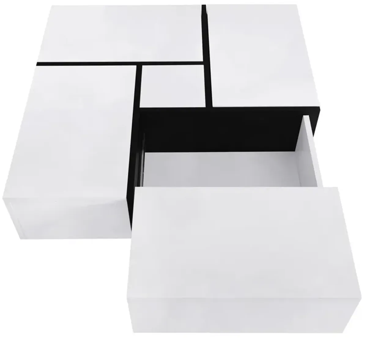 Merax Square UV High-gloss Coffee Table with Storage