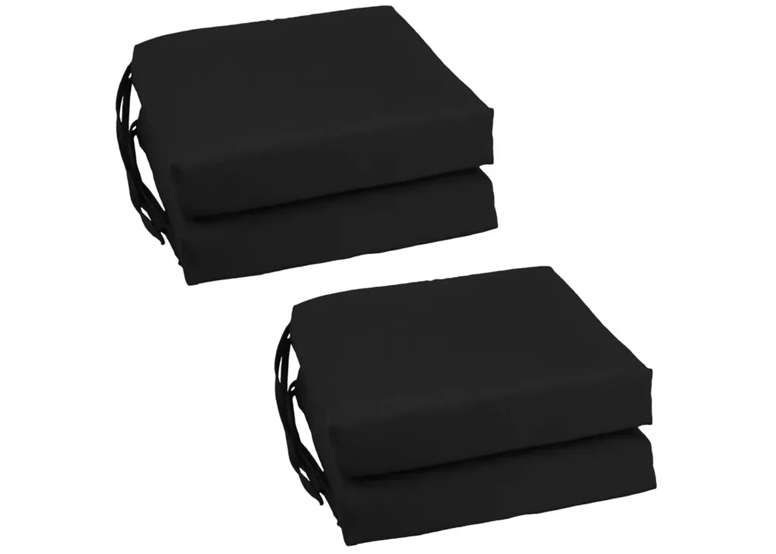 Blazing Needles Set of 4 Indoor Twill Chair Cushions, Black