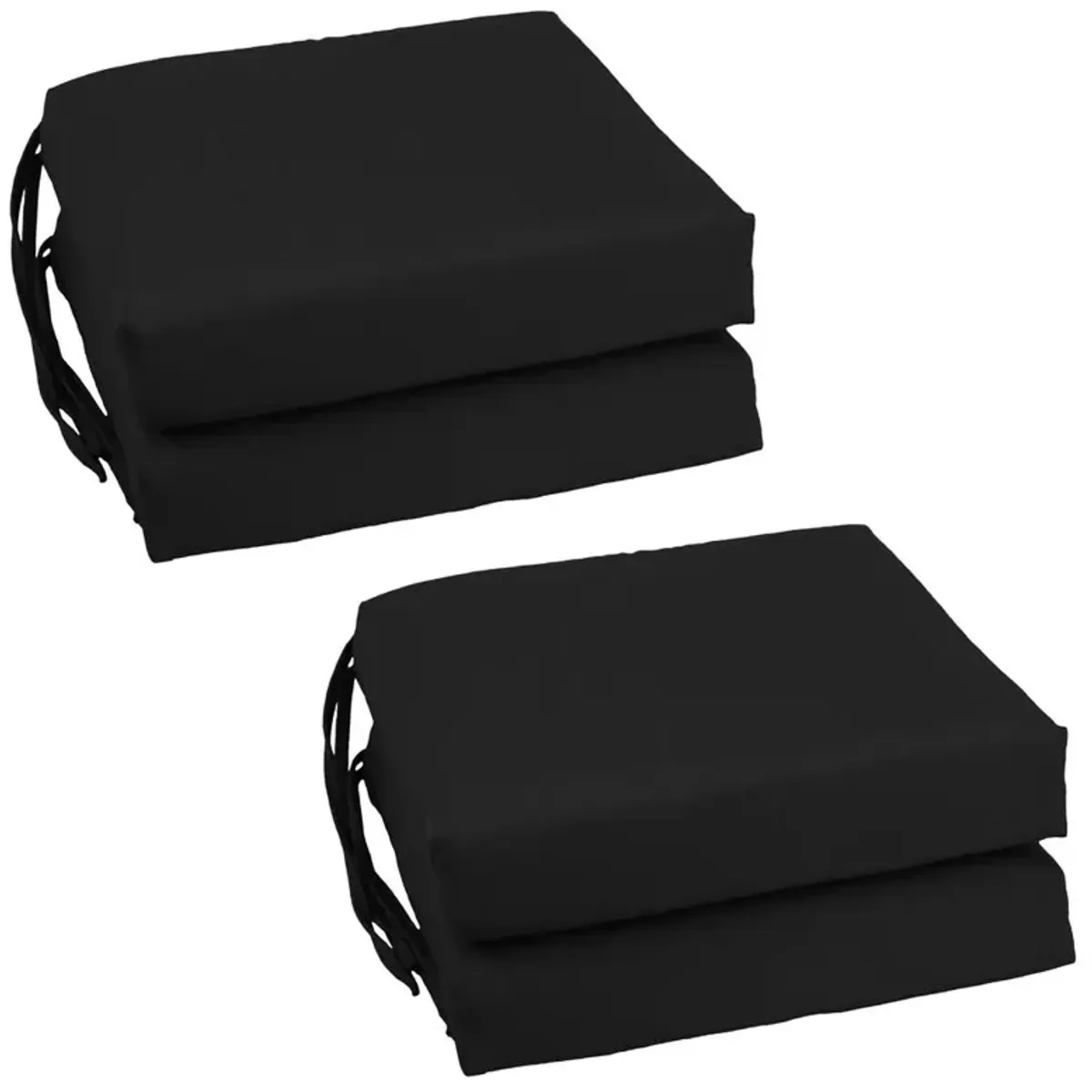 Blazing Needles Set of 4 Indoor Twill Chair Cushions, Black