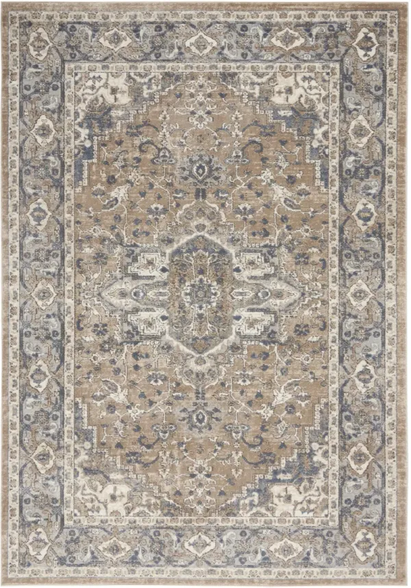Quarry QUA05 Beige/Gray 5' x 8' Oval Rug