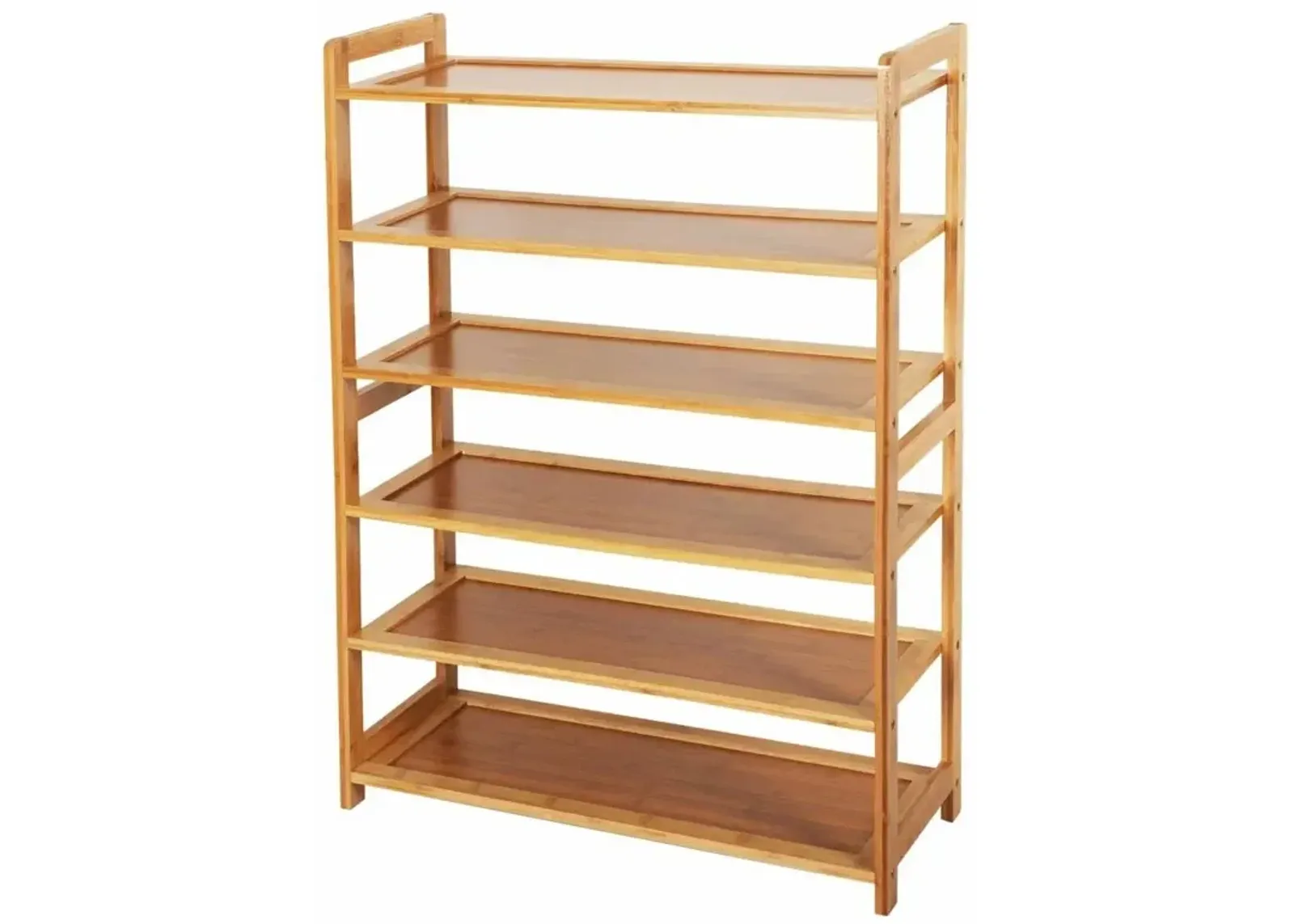 QuikFurn Solid Wood 6-Shelf Shoe Rack - Holds up to 24 Pair of Shoes