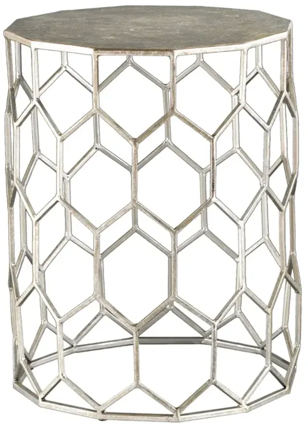 Honeycomb Hexagonal End Table with Sturdy Base, Perfect for Living Room or Bedroom