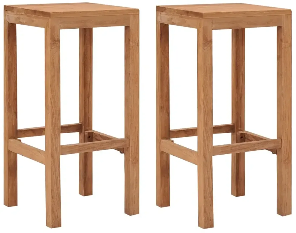 vidaXL Bar Stools 2 pcs Solid Wood Teak