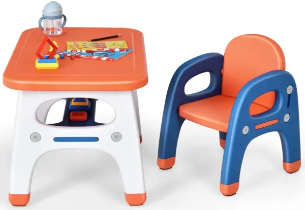 Kids Activity Table and Chair Set with Montessori Toys for Preschool and Kindergarten