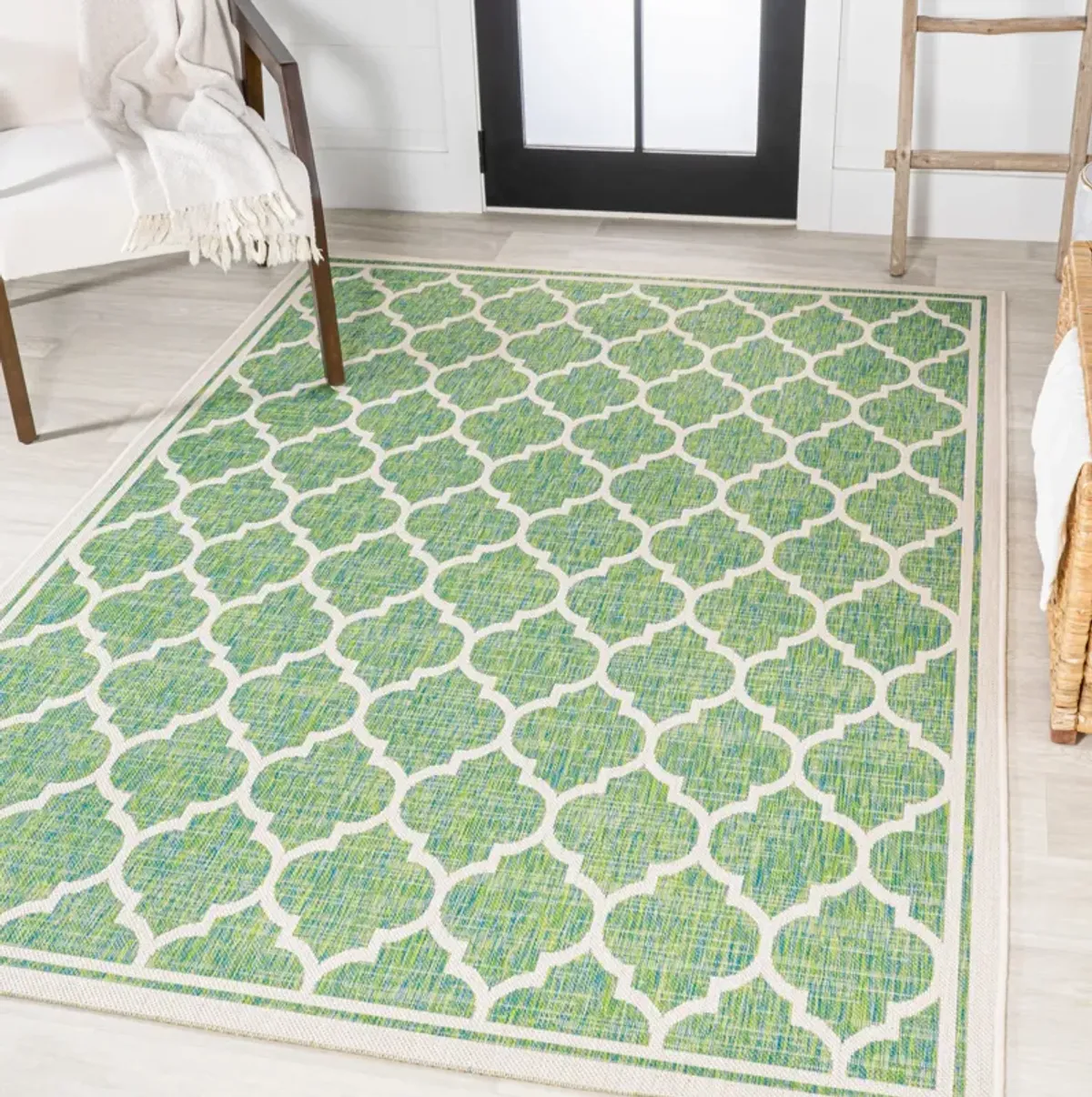 Trebol Moroccan Trellis Textured Weave Indoor/Outdoor Area Rug