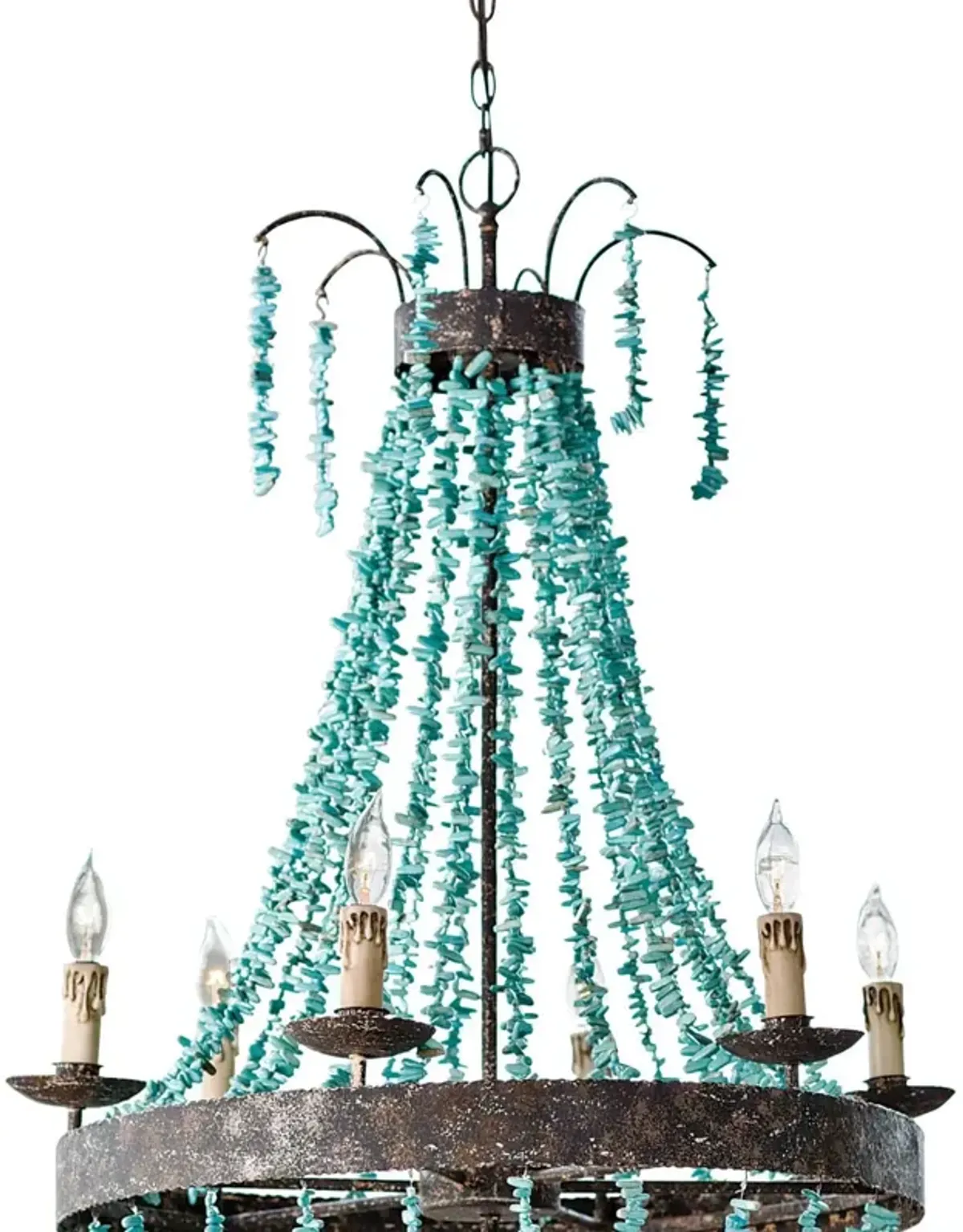 Beaded Turquoise Chandelier