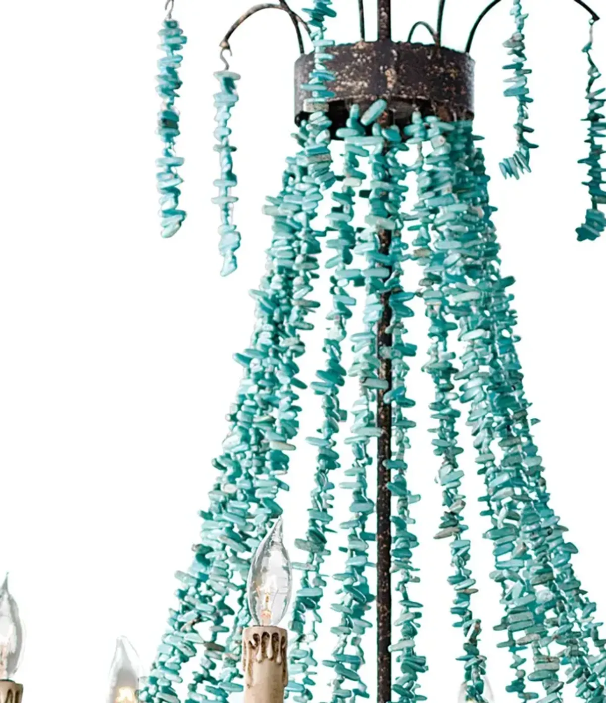 Beaded Turquoise Chandelier