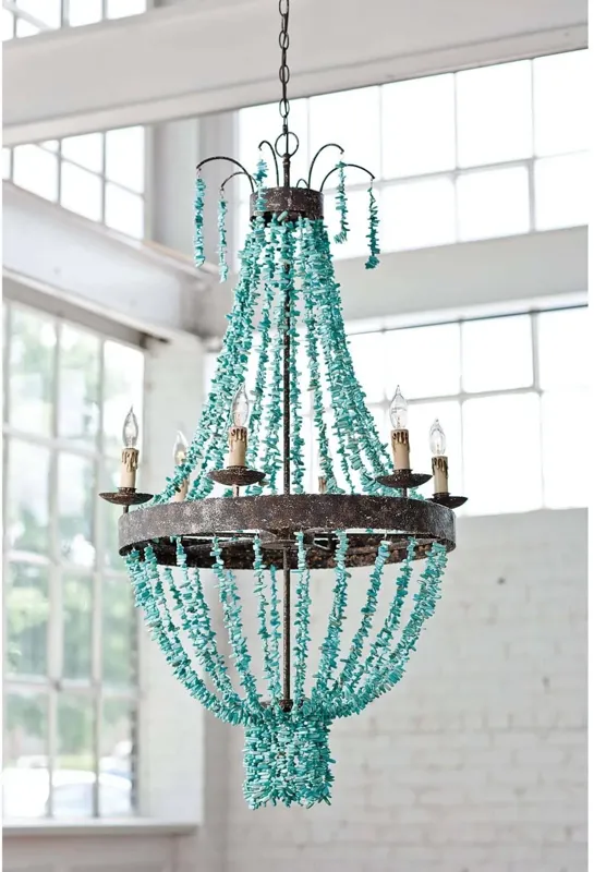 Beaded Turquoise Chandelier