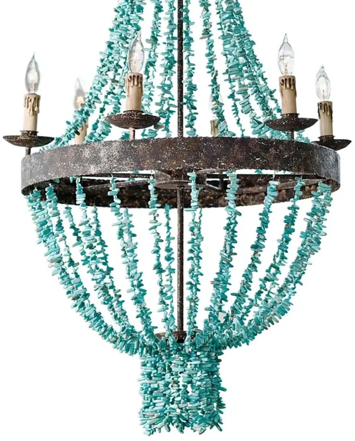 Beaded Turquoise Chandelier