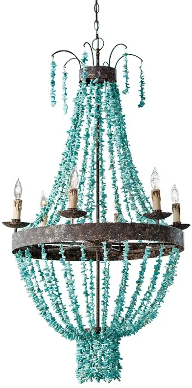 Beaded Turquoise Chandelier