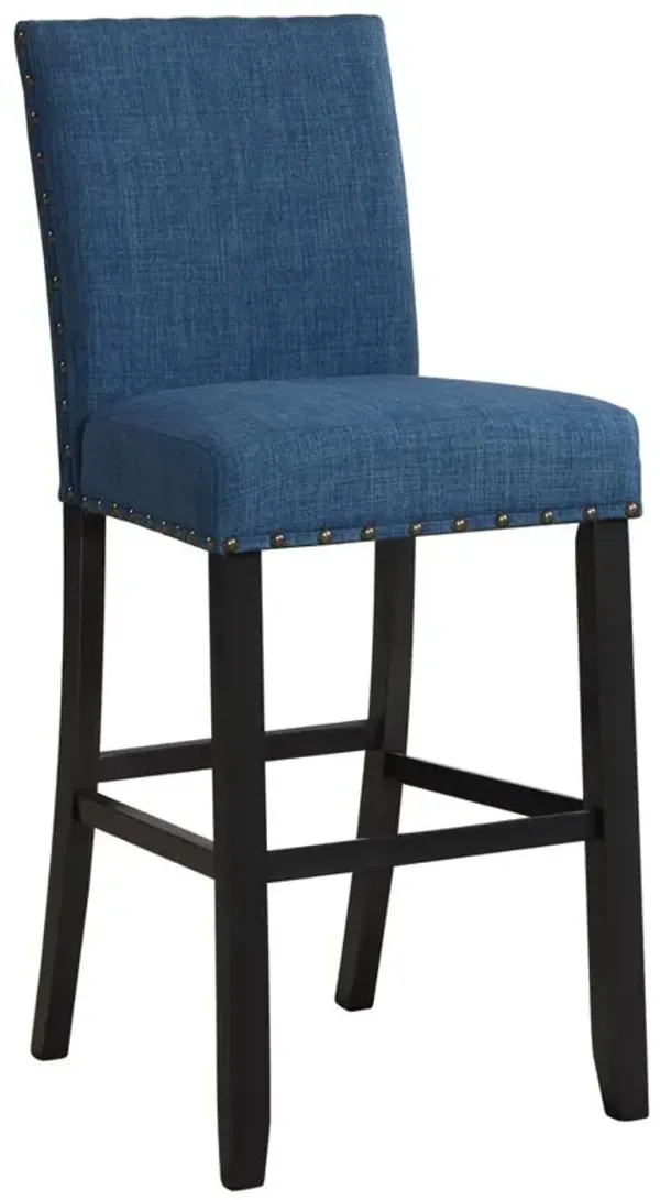 New Classic Furniture Furniture Crispin Solid Wood 29 Barstool - Marine Blue (Set of 2)