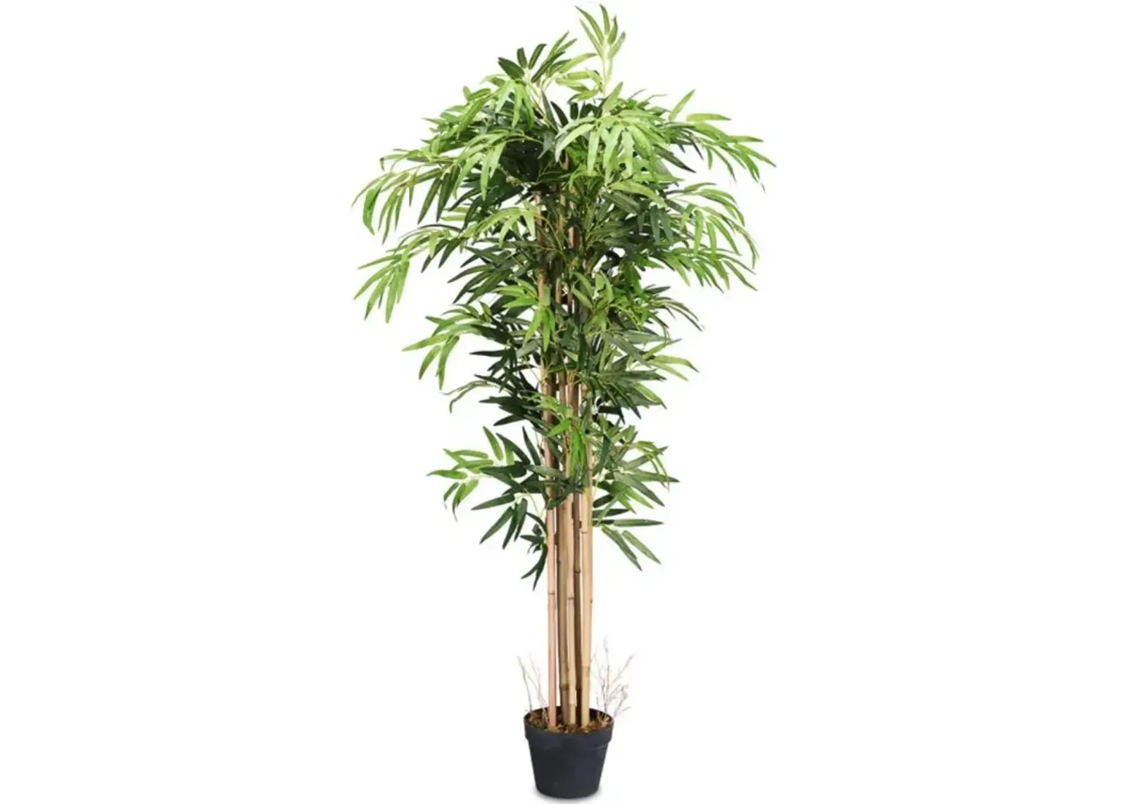 Hivvago 5-Feet Artificial Bamboo Silk Tree Indoor-Outdoor Decorative Planter