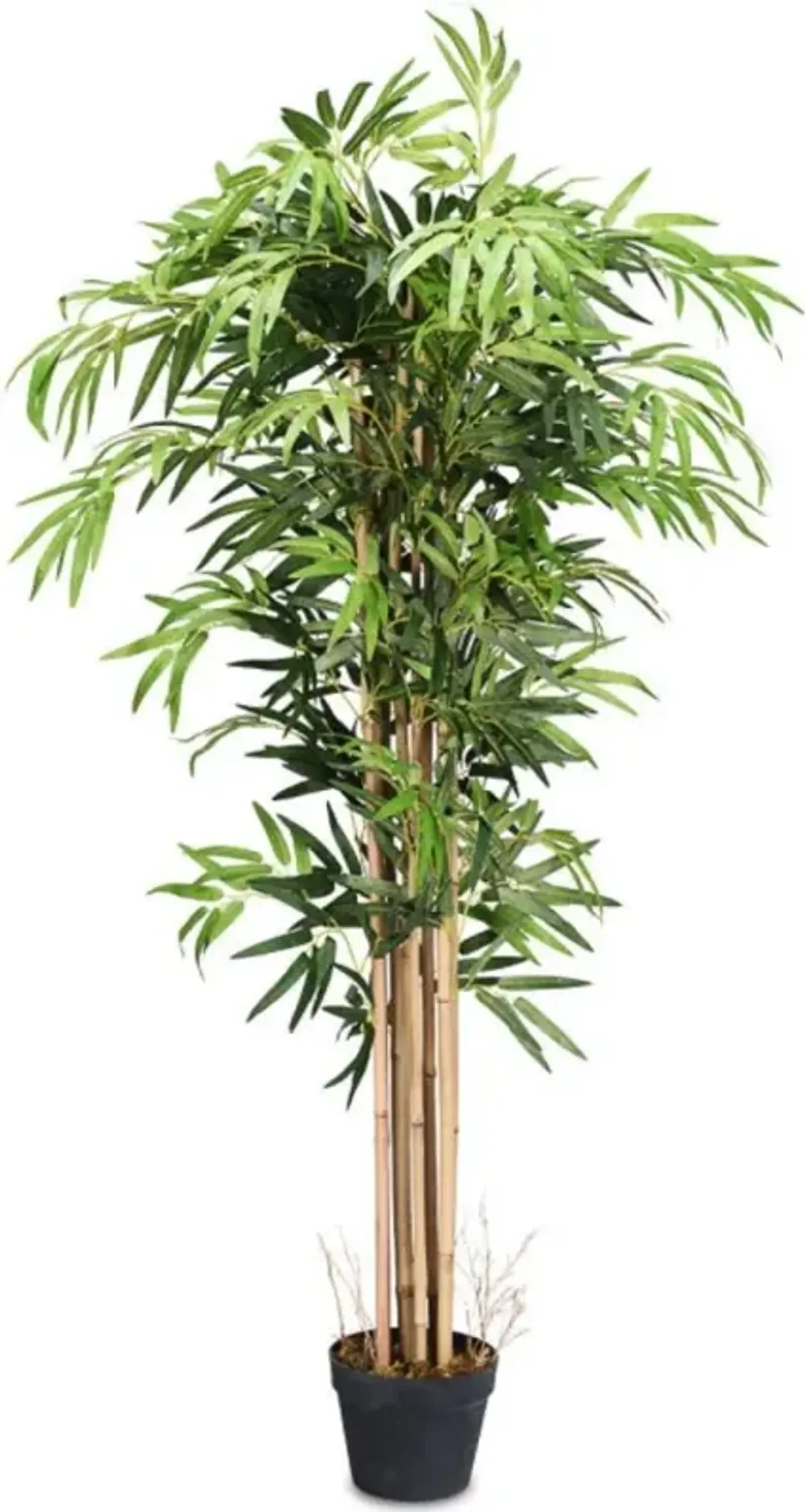 Hivvago 5-Feet Artificial Bamboo Silk Tree Indoor-Outdoor Decorative Planter