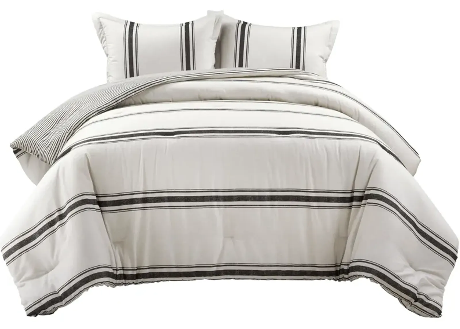 Farmhouse Stripe Reversible Cotton Comforter 2-Pc Set