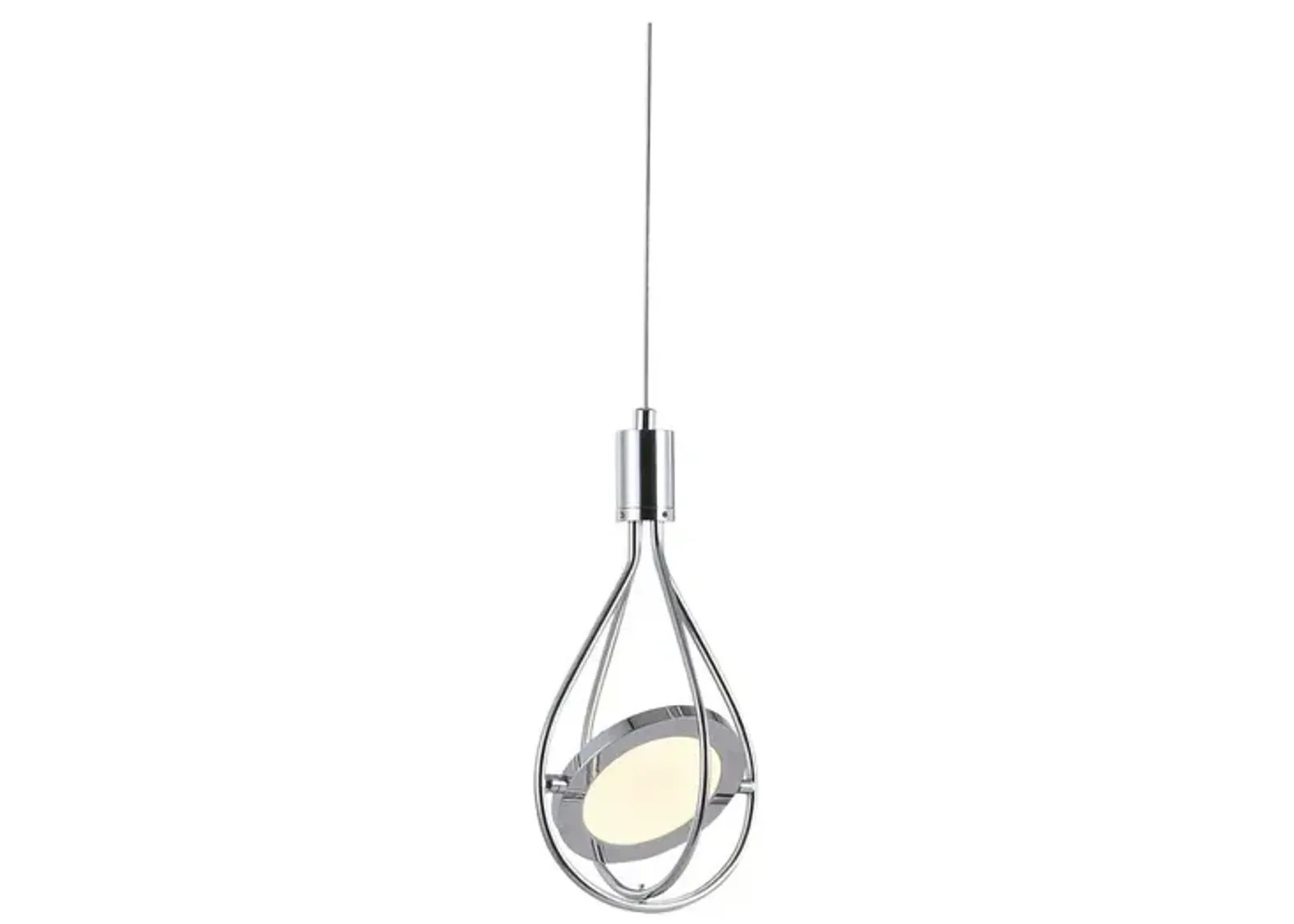 Orion 5.5" Adjustable Modern Integrated 1-Light Cluster LED Metal Pendant, Chrome