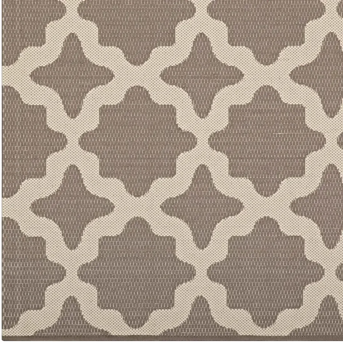 Cerelia Moroccan Trellis 5x8 Indoor and Outdoor Area Rug - Light and Dark Beige