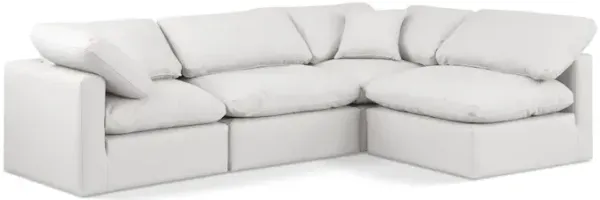 Meridian Furniture Indulge Cream Vegan Leather Modular Sectional