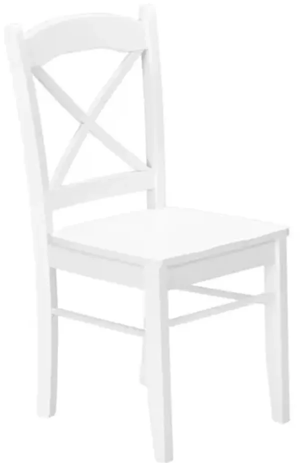 Dining Chair, Set Of 2, Side, Kitchen, Dining Room, White, Wood Legs