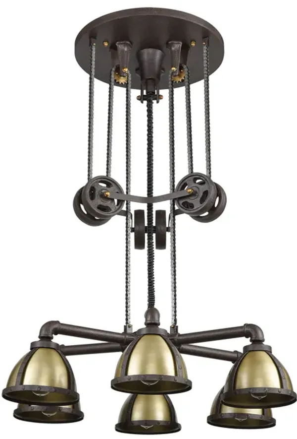 Torque 36" wide 6 Light Chandelier