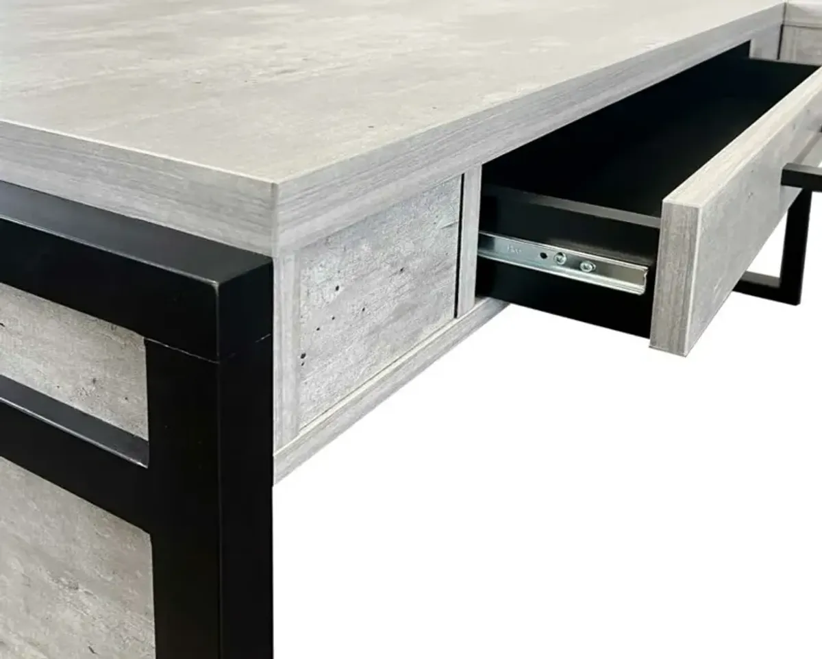 Mason Open L-desk and Writing Table in Grey