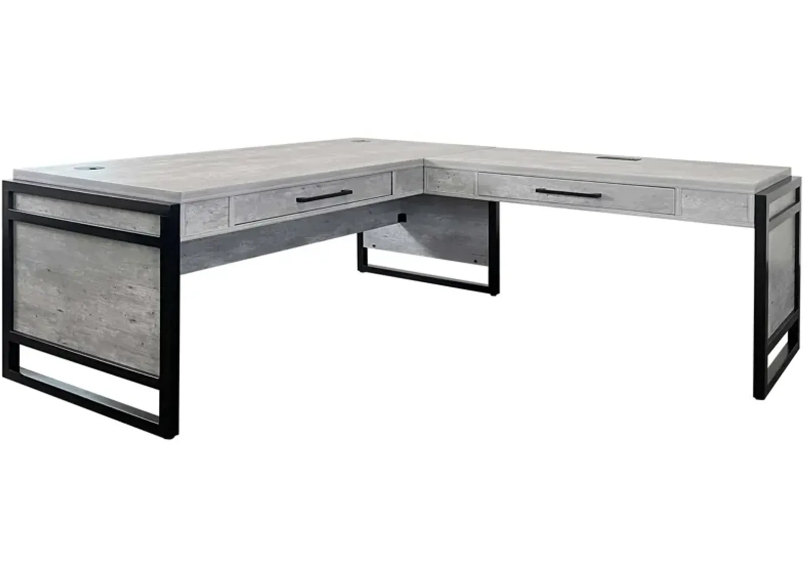 Mason Open L-desk and Writing Table in Grey