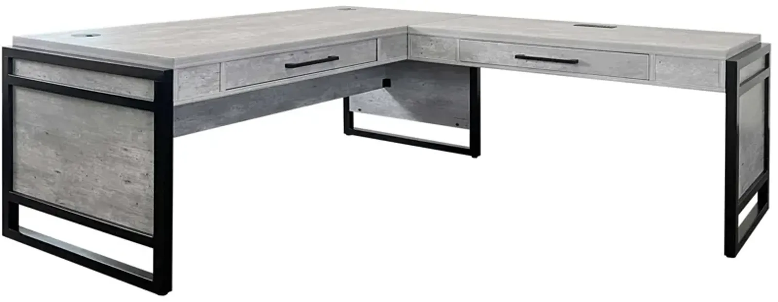 Mason Open L-desk and Writing Table in Grey