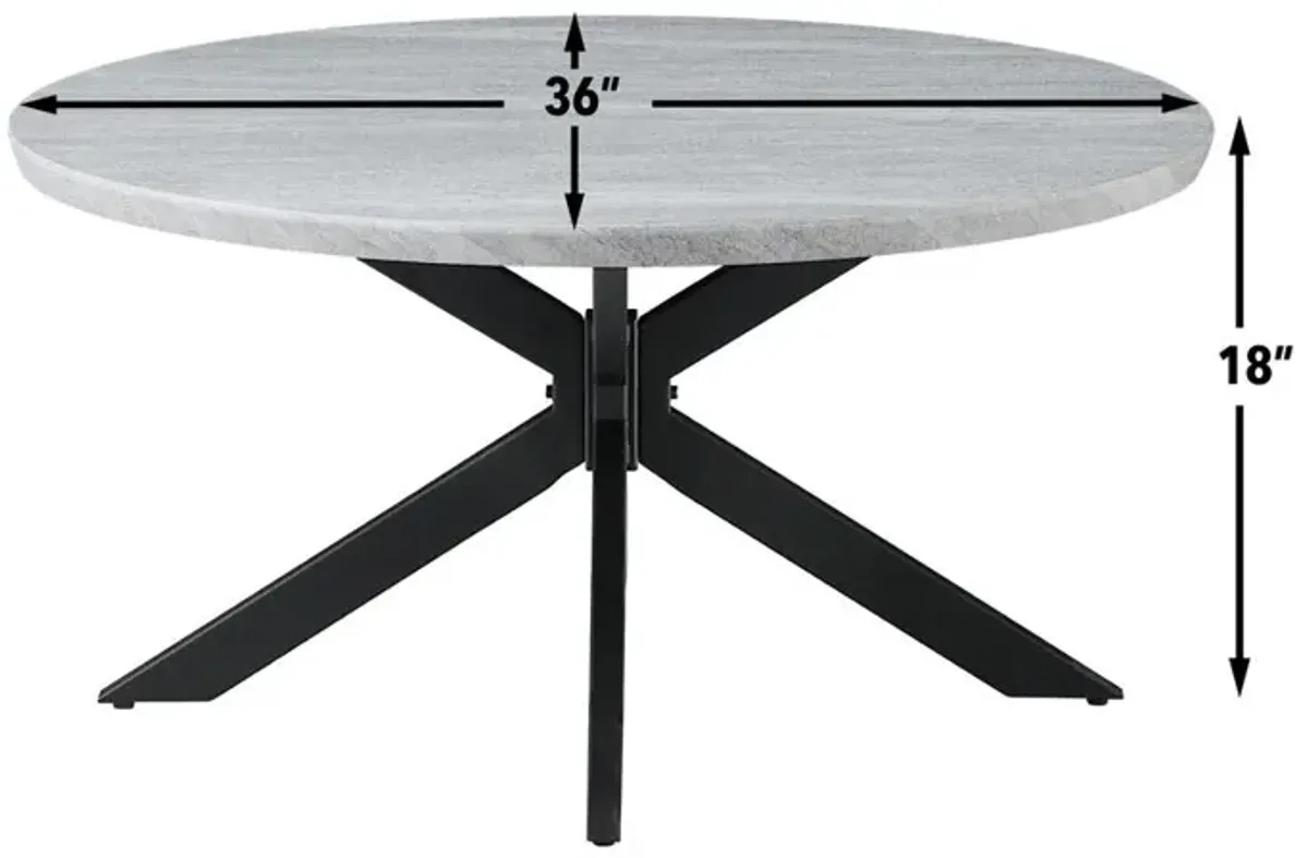 Keyla Faux Marble Round Cocktail Table