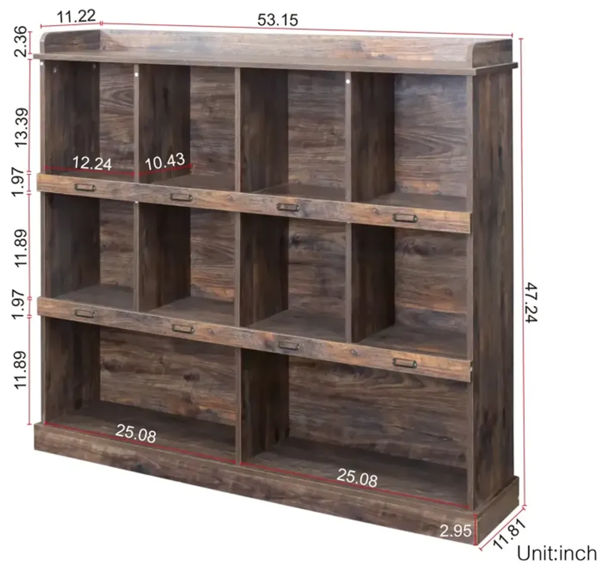 10-Shelf Bookcase