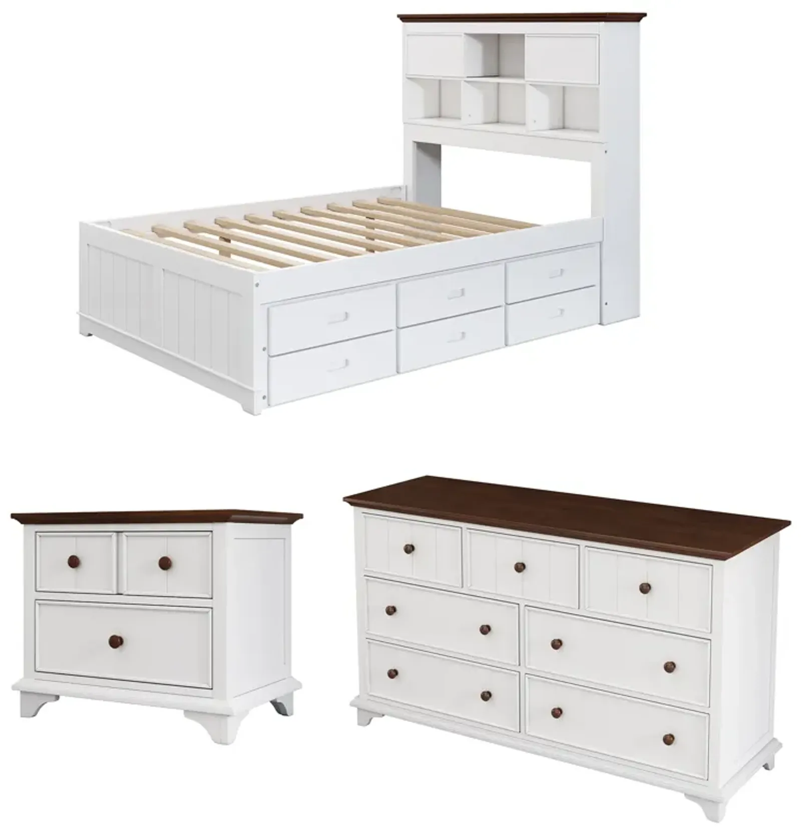 Merax 3 Pieces Wooden Captain Bedroom Set