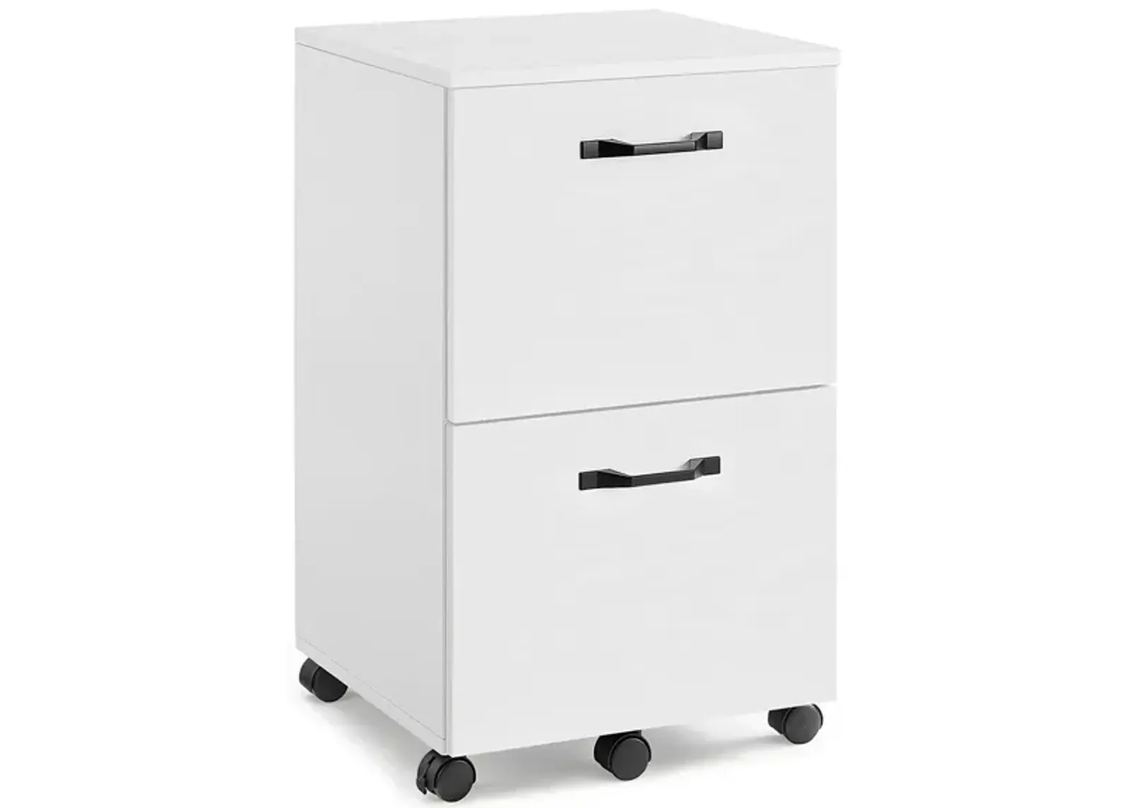 Rolling File Cabinet with 2 Drawers for A4 and Letter-Sized Documents