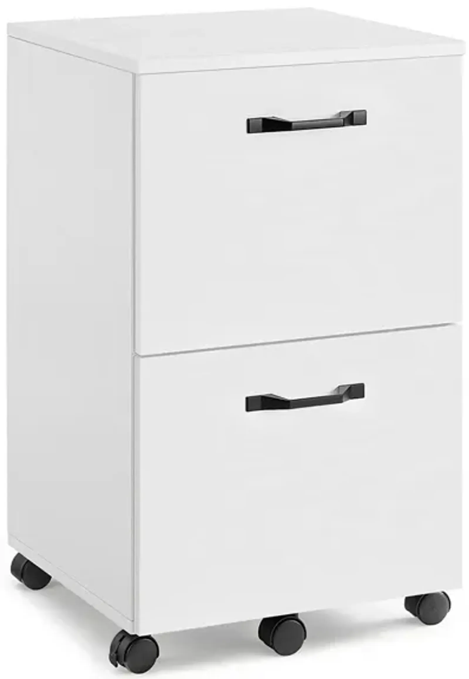 Rolling File Cabinet with 2 Drawers for A4 and Letter-Sized Documents