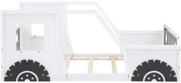 Classic Car-Shaped Platform Bed with Wheels Sturdy & Stylish Kids' Race Car Bed Frame