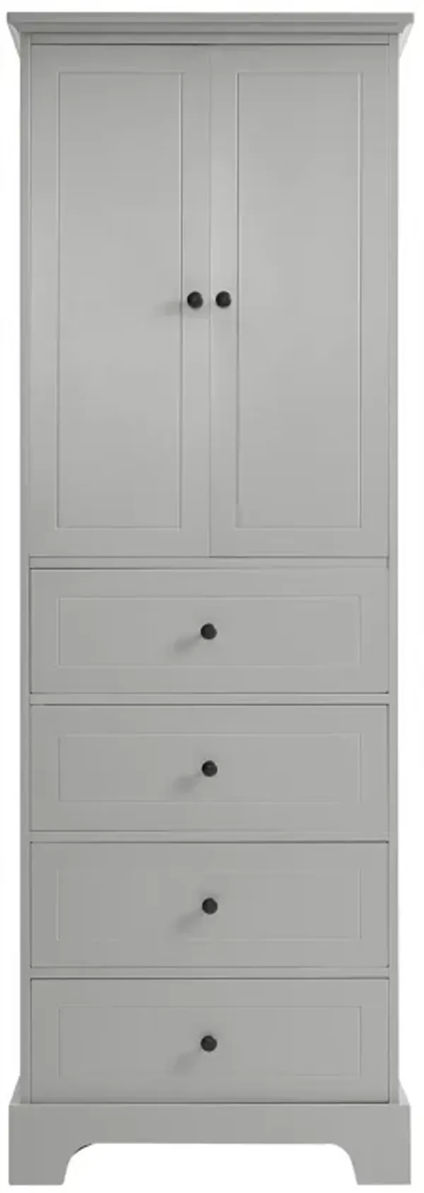 Merax Modern Bathroom Storage Cabinet with 2 Doors and 4 Drawers