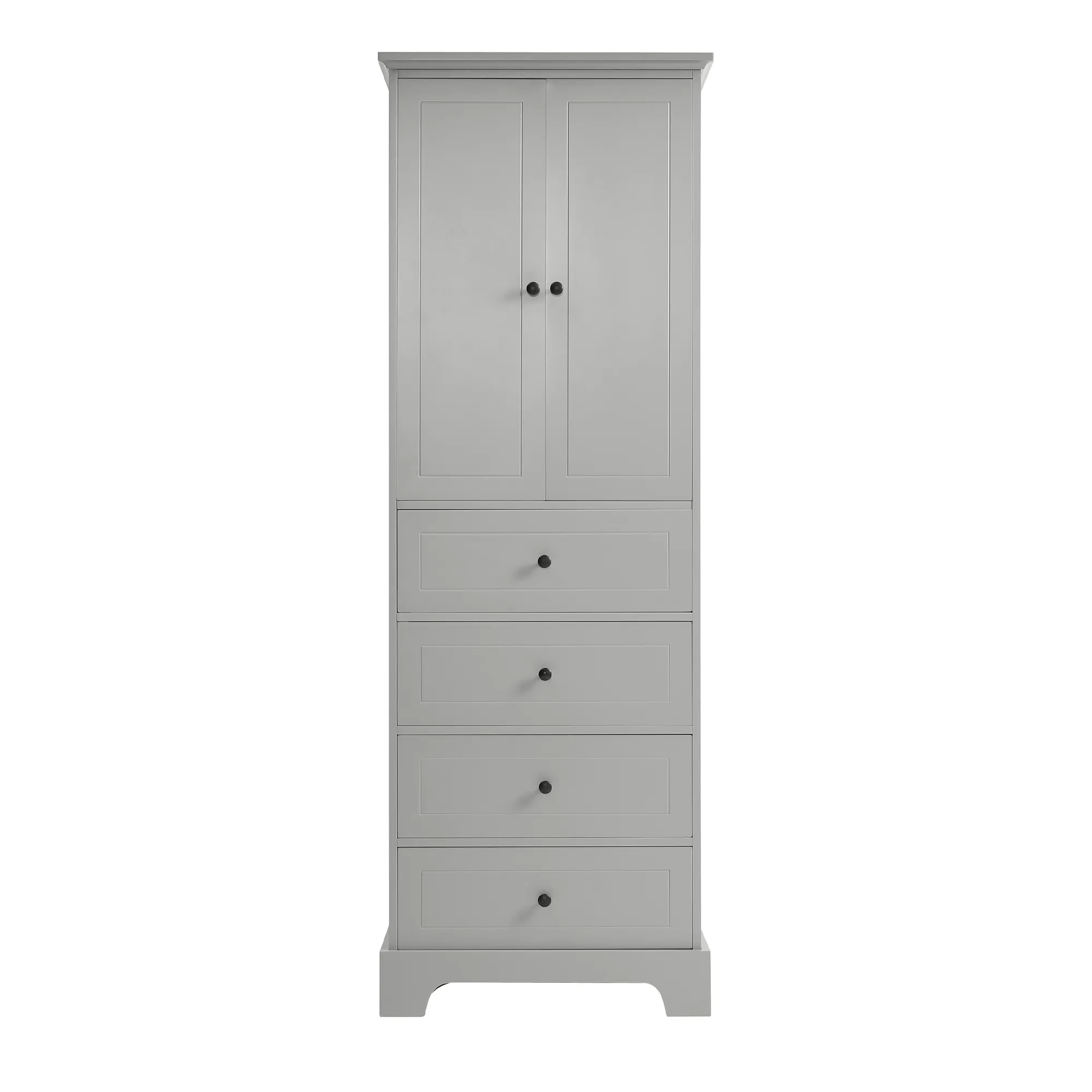 Merax Modern Bathroom Storage Cabinet with 2 Doors and 4 Drawers