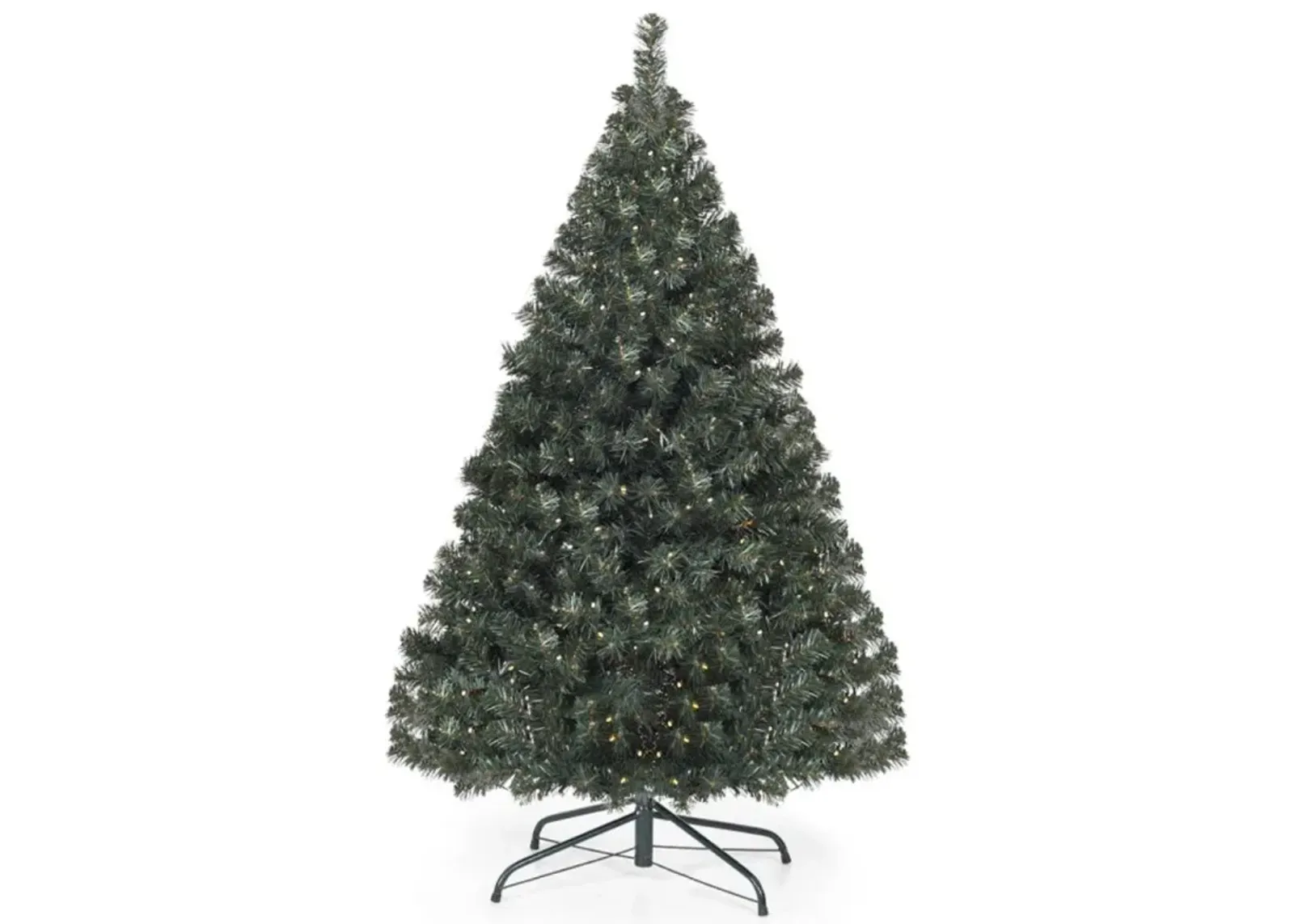 Hivvago 4.5 Feet PVC Pre-lit Artificial Hinged Christmas Tree