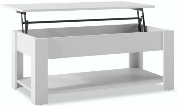 Lift Top Extendable White Coffee Table With Storage