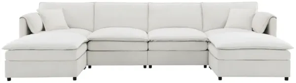 Merax Chenille Modular Sectional Sofa with Ottoman